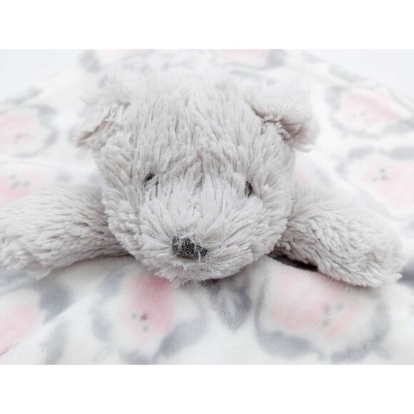 Blankets & Beyond White Gray Lovey Plush Bear Blanket w/All Over Chicks Pattern - Picture 2 of 5